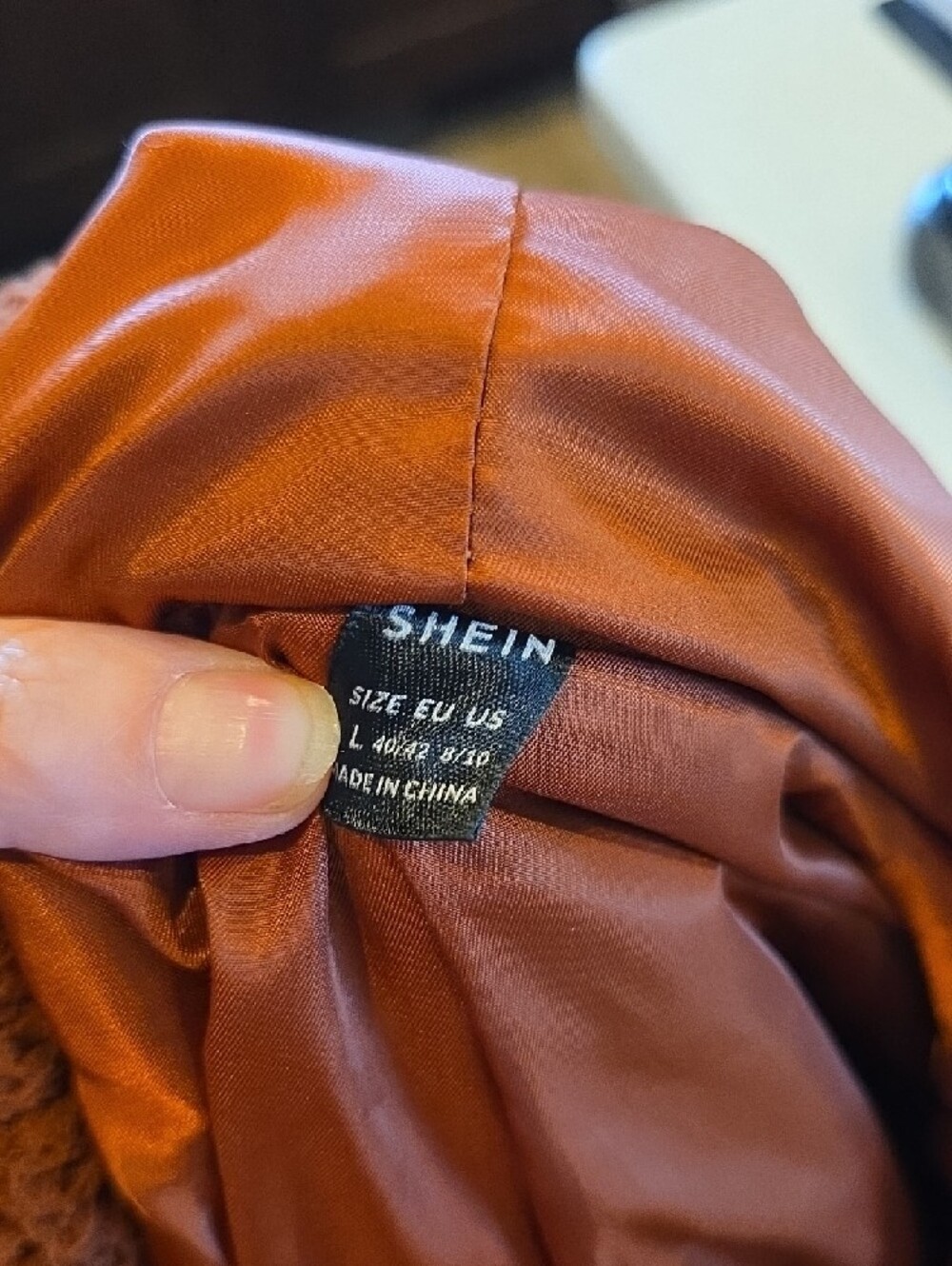 SHEIN Plush Sherpa Crewneck Sweaters in Rust, Peach & Teal - Picture 8 of 12